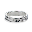 Men's silver wood wedding band by Olivia Ewing Jewelry
