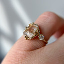 14K Yellow Gold Naples Rutilated Quartz Trio Ring