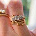!4K Yellow Gold Feyre Diamond Cluster Ring by Olivia Ewing Jewelry