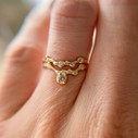 14K Yellow Gold Naples Diamond Crown Contour Ring by Olivia Ewing Jewelry