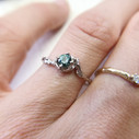 Teal green sapphire ring by Olivia Ewing Jewelry
