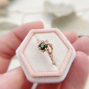 Green sapphire rose gold ring by Olivia Ewing Jewelry