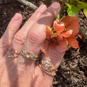 14K yellow gold sunstone ring with diamonds by Olivia Ewing Jewelry