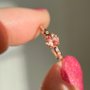14K Rose Gold Bluebell Oregon Sunstone Solitaire Ring by Olivia Ewing Jewelry