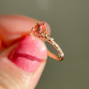 14K Rose Gold Bluebell Oregon Sunstone Solitaire Ring by Olivia Ewing Jewelry