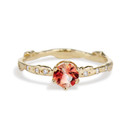 14K yellow gold sunstone ring with diamonds by Olivia Ewing Jewelry