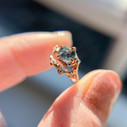 14K Rose Gold Naples Montana Sapphire Half Halo Ring by Olivia Ewing Jewelry