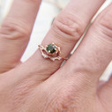 14K Rose Gold Naples Australian Green Sapphire Half Halo Ring by Olivia Ewing Jewelry
