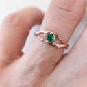 14K Rose Gold Petite Unity Emerald Solitaire Ring by Olivia Ewing Jewelry