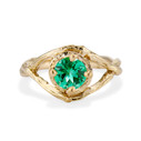 Yellow Gold Chelsea Emerald Solitaire Ring by Olivia Ewing Jewelry