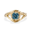 Yellow Gold Faylin Montana Sapphire Solitaire Ring by Olivia Ewing Jewelry