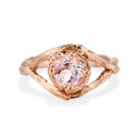 Rose Gold Faylin Morganite Solitaire Ring by Olivia Ewing Jewelry