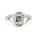 Platinum Faylin Salt & Pepper Diamond Solitaire Ring by Olivia Ewing Jewelry