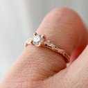 14K Rose Gold Naples Twisted Diamond Solitaire Ring by Olivia Ewing Jewelry
