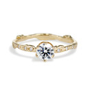 14K Yellow Gold Bluebell Diamond Solitaire Ring by Olivia Ewing Jewelry