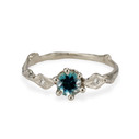 White Gold Vienna Dark Teal Montana Sapphire Solitaire Ring by Olivia Ewing Jewelry