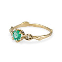 Yellow Gold Flora Emerald Solitaire Ring by Olivia Ewing Jewelry