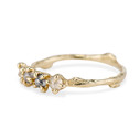 14K Yellow Gold Garland Salt & Pepper Four Stone Ring by Olivia Ewing Jewelry