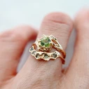 Naples Maine Tourmaline Half Halo Ring by Olivia Ewing Jewelry