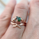 OOAK - Juniper Forest Green Montana Sapphire Ring by Olivia Ewing Jewelry