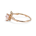 14K Rose Gold Demi Naples Morganite Half Halo Ring by Olivia Ewing Jewelry