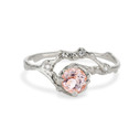 Platinum Demi Naples Morganite Half Halo Ring by Olivia Ewing Jewelry