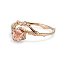 14K Rose Gold Demi Naples Morganite Half Halo Ring by Olivia Ewing Jewelry