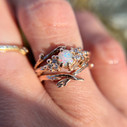 14K Rose Gold Feyre Opal Cluster Ring and Bluebell Contour Ring