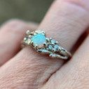 14K Unplated White Gold Feyre Goddess Opal Cluster Ring