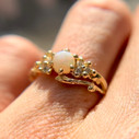 14K Yellow Gold Feyre Goddess Opal Cluster Ring