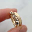 14K Yellow Gold Garland Rough Montana Sapphire Five Stone Ring by Olivia Ewing Jewelry