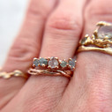 14K Rose Gold Garland Rough Montana Sapphire Five Stone Ring by Olivia Ewing Jewelry