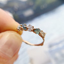 14K Rose Gold Garland Rough Montana Sapphire Ring