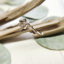 14K White Gold Demi Naples Rough Diamond Solitaire Ring