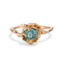 14K rose gold raw teal gemstone ring  by Olivia Ewing Jewelry