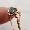 14K Rose Gold Naples Montana Sapphire Half Halo Ring by Olivia Ewing Jewelry