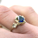 Pear shaped sapphire engagement ring by Olivia Ewing Jewelry