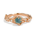 14K rose gold woodland raw sapphire engagement ring by Olivia Ewing Jewelry
