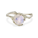 14K white gold Naples Moonstone Solitaire Ring by Olivia Ewing Jewelry