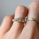 14K Yellow Gold Woodland Diamond Three Stone Ring