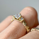 14K Yellow Gold Woodland Diamond Three Stone Ring
