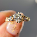 14K Yellow Gold Woodland Diamond Three Stone Ring