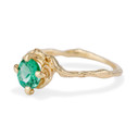 14K Yellow Gold Naples Emerald Solitaire Ring by Olivia Ewing Jewelry