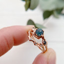 14K Yellow Gold Naples Montana Sapphire Trio Ring by Olivia Ewing Jewelry
