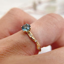 Blue green sapphire engagement ring by Olivia Ewing Jewelry