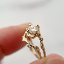 14K Yellow Gold Naples Moissanite Solitaire Ring by Olivia Ewing Jewelry