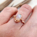 14K Rose Gold Naples Opal Trio Ring by Olivia Ewing Jewelry