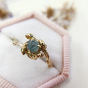 14K Yellow Gold Verona Uncut Montana Sapphire Solitaire Ring by Olivia Ewing Jewelry