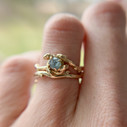 14K Yellow Gold Verona Uncut Montana Sapphire Solitaire Ring by Olivia Ewing Jewelry