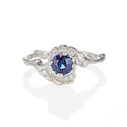 Mason Sapphire Halo Ring by Olivia Ewing Jewelry